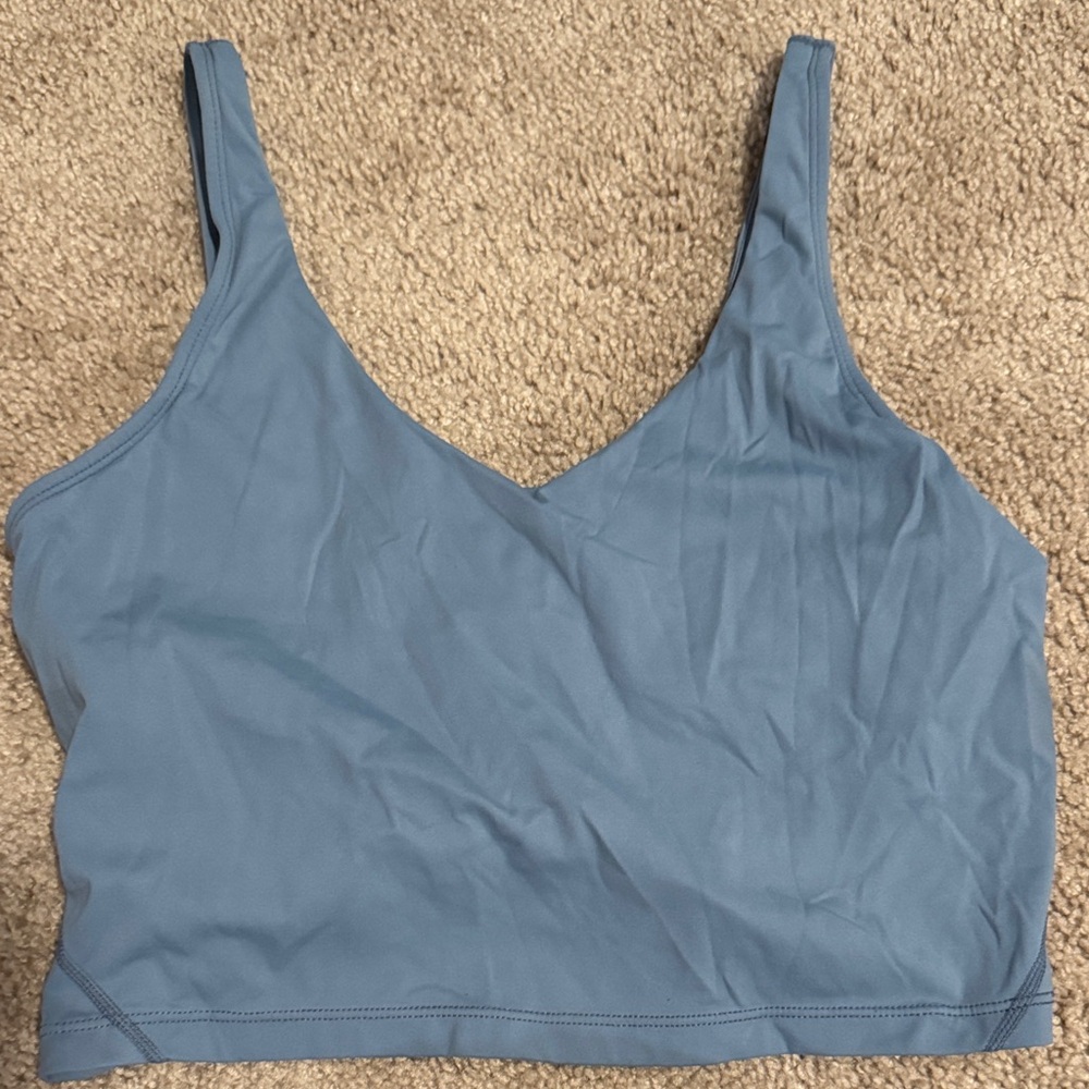 Blue V-Neck Crop Top